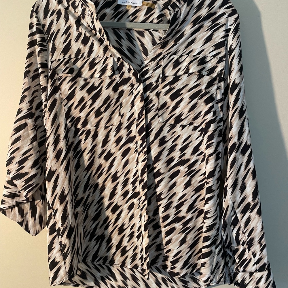 Calvin Klein Collection Zebra Print Blouse
